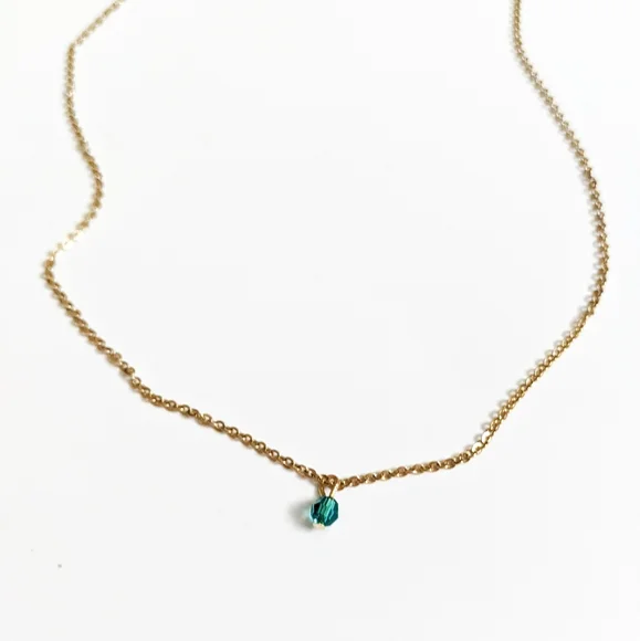 Emerald May Birthstone Gold-plated Choker Necklace - Picture 2 of 8
